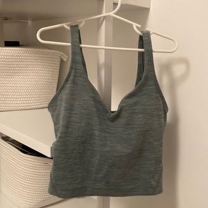 LAST WEEK TO BUY RARE LULU CROPPED ALIGN TANK SIZE 2 HEATHERED TIDEWATER TEAL